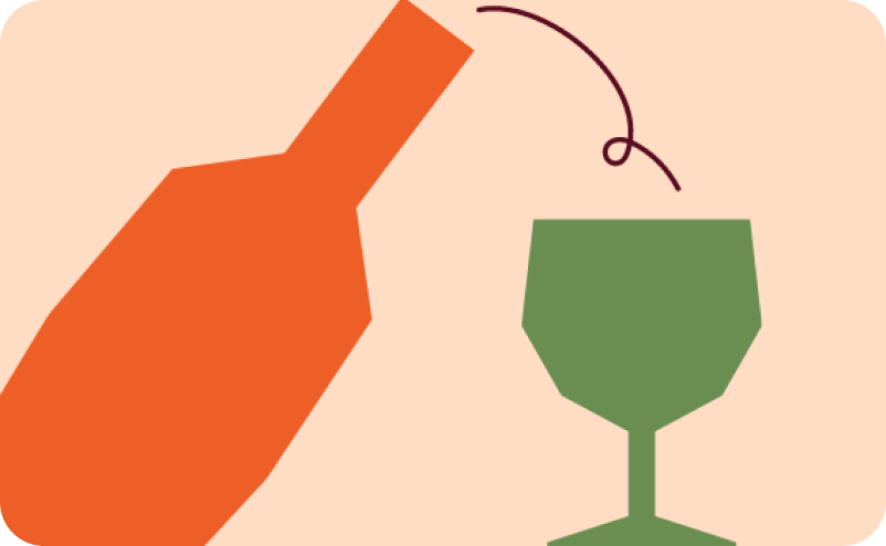 Bannière vin versé dans un verre.