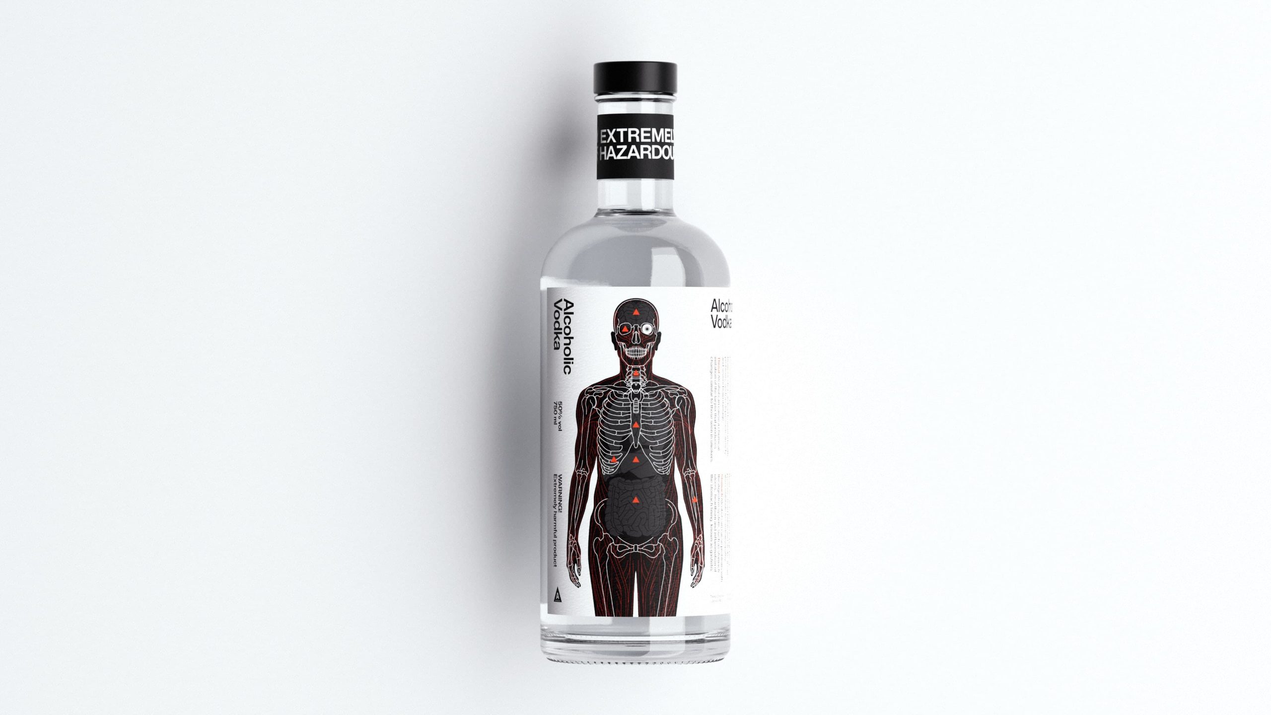 Bouteille de vodka de la marque Alcoholic Vodka.
