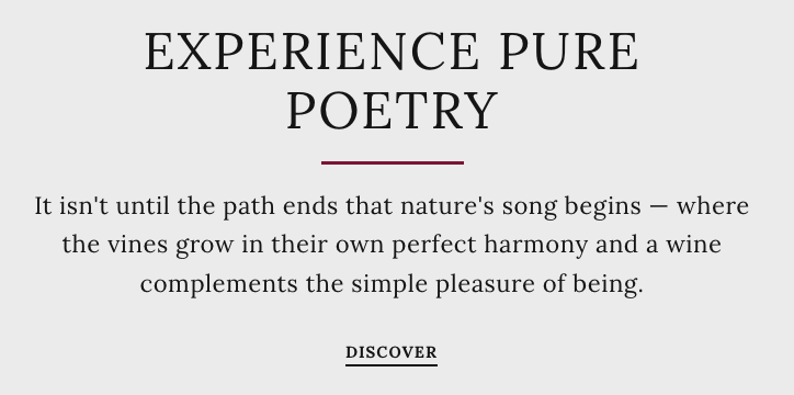 Experience pure poetry, la baseline de la marque Lyric Wines.