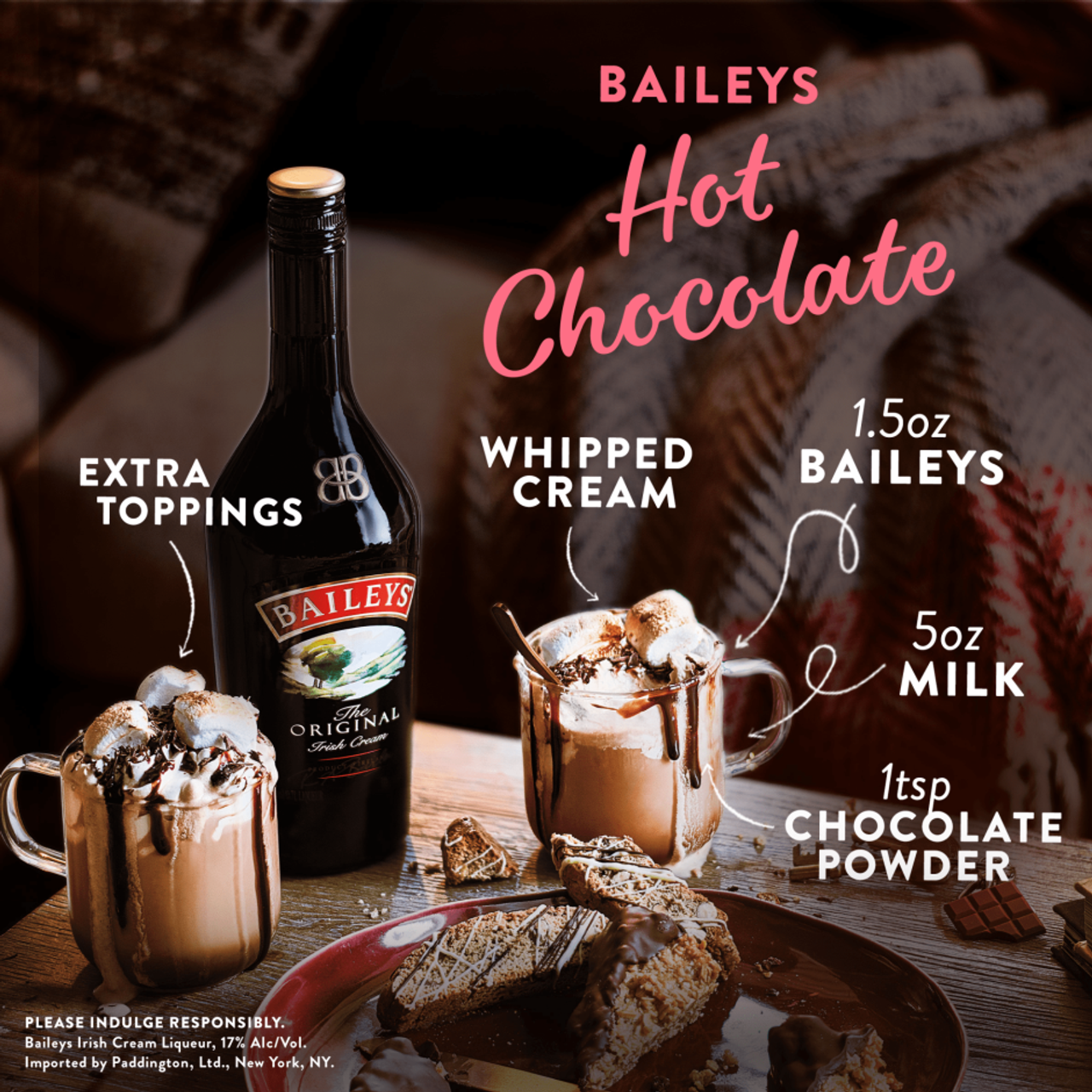 Baileys, campagne de recette Baileys cream hot chocolate.
