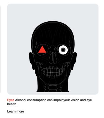 Risque de diminution de la vue potentiel dû à la consommation de la vodka de la marque Alcoholic Vodka.